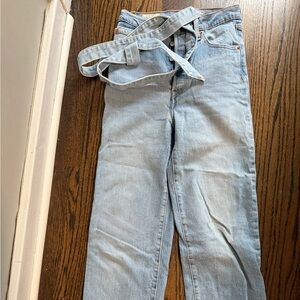 Levi’s Light Blue Denim Ribcage Jeans with Belt